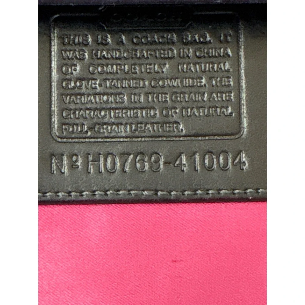 Coach Heritage 1941 Black Leather  Crossbody Pink Lining H0769-41004-see notes